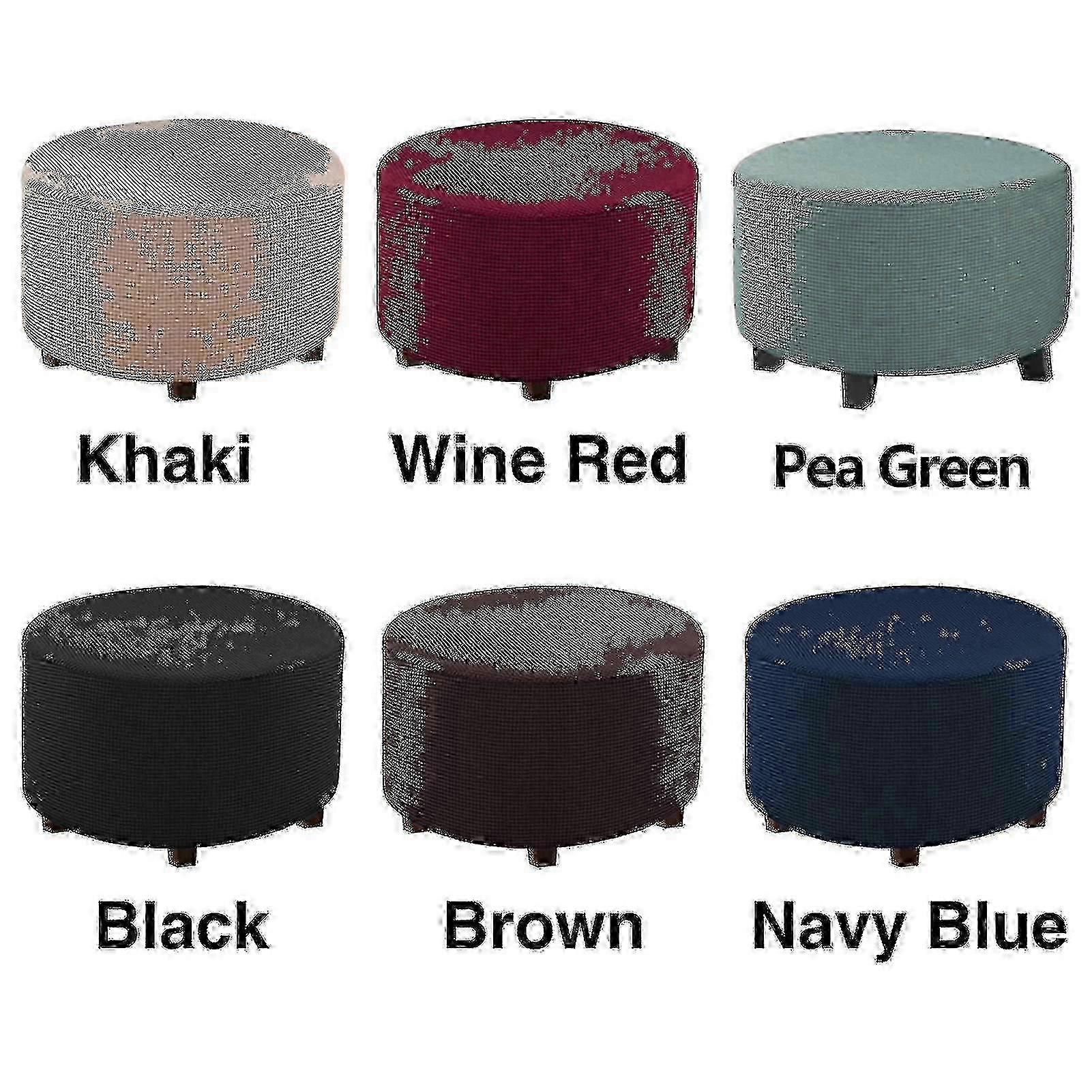 Footstool protector cover for round ottoman with removable design