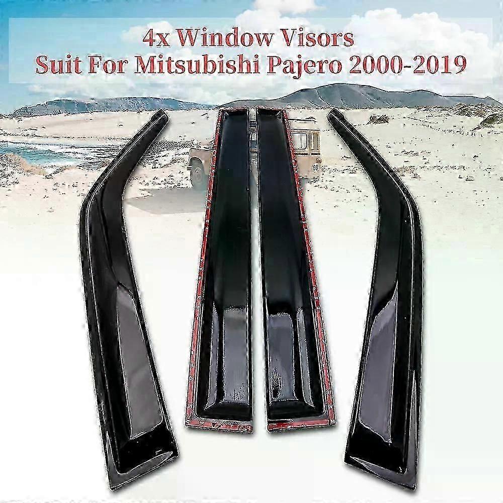 4X Window Visors Weather Shields Rain Guards for Mitsubishi Pajero 2000- NEW ABC Window Visor Weathershields