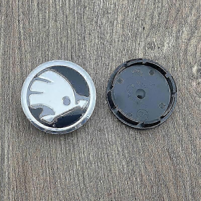 Set of 4 Black Hub Caps For Skoda 56 mm