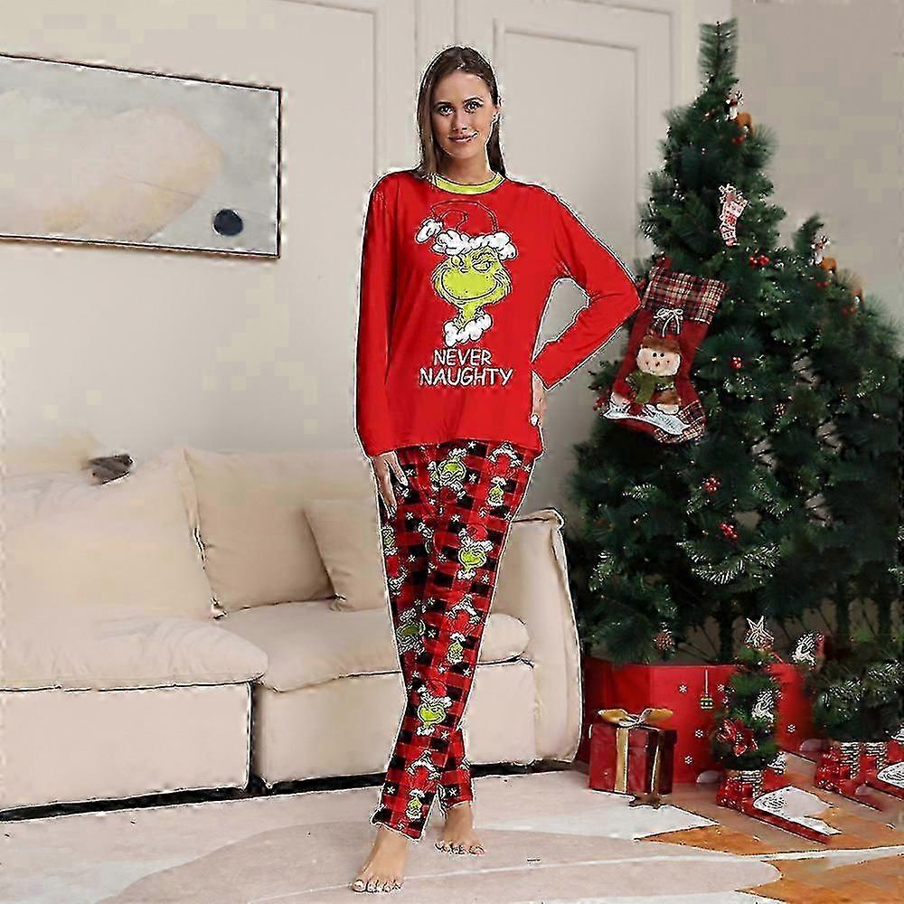Noel Aile Eşleştirme Pijama Pijama Noel Grinch Baskılı Yetişkin Çocuk Bebek Gecelik Pijama Pjs Set