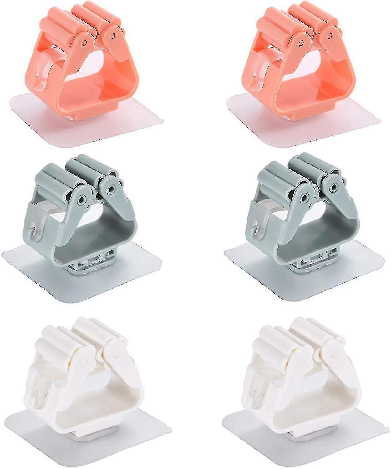 6PCS Wall-Mounted Broom Holders Without Perforated Design - New Arrival