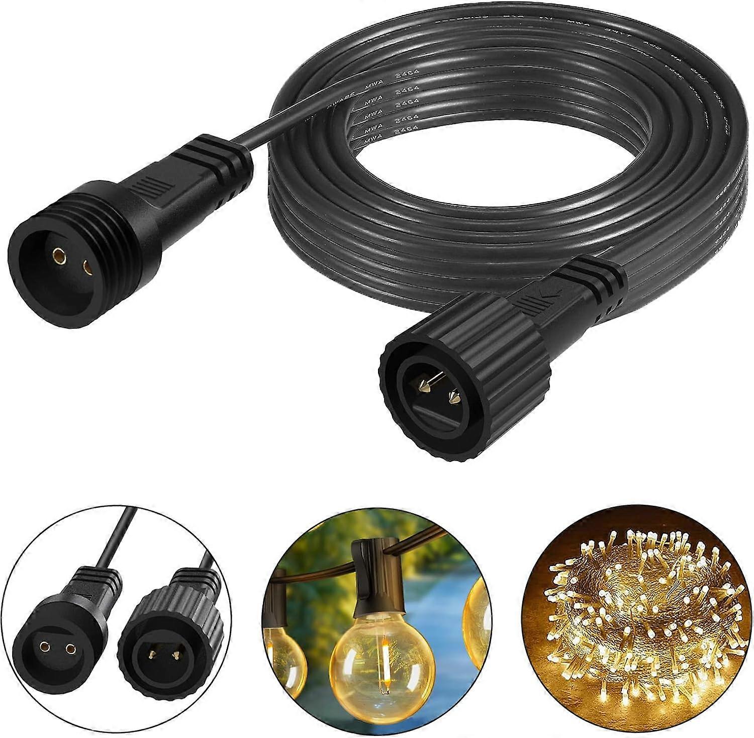 Extension Cable for Xmas Lights 16.4Ft/5M String Lights Extension Cord 2Pin IP65 Waterproof Anti-Corrosion for Xmas Lights String, and Most LED Fai...