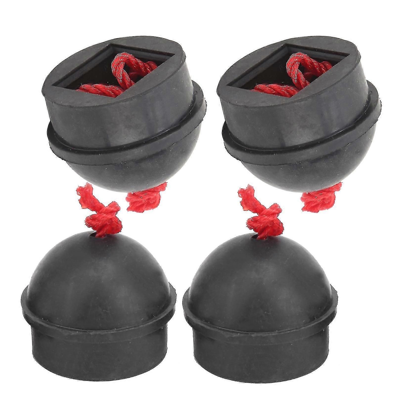 4pcs Cue Chalk Holder Pocket Rubber Billiard Pool Chalk Holders With Cord Accessoryblack