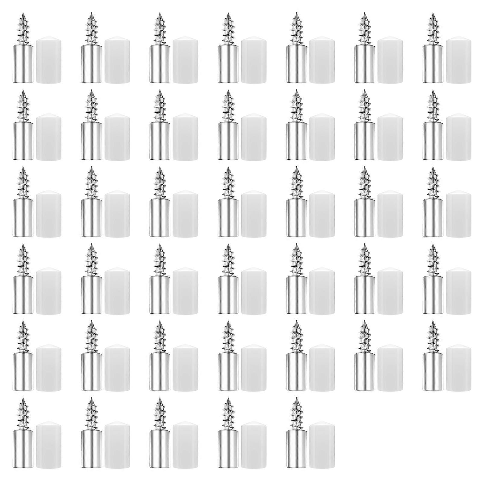 Crosses Tapping Screw with Rubber Sleeve Shelf Brackets Nonslip Partition Nail for Cabinet Wardrobe Storage Rack  White