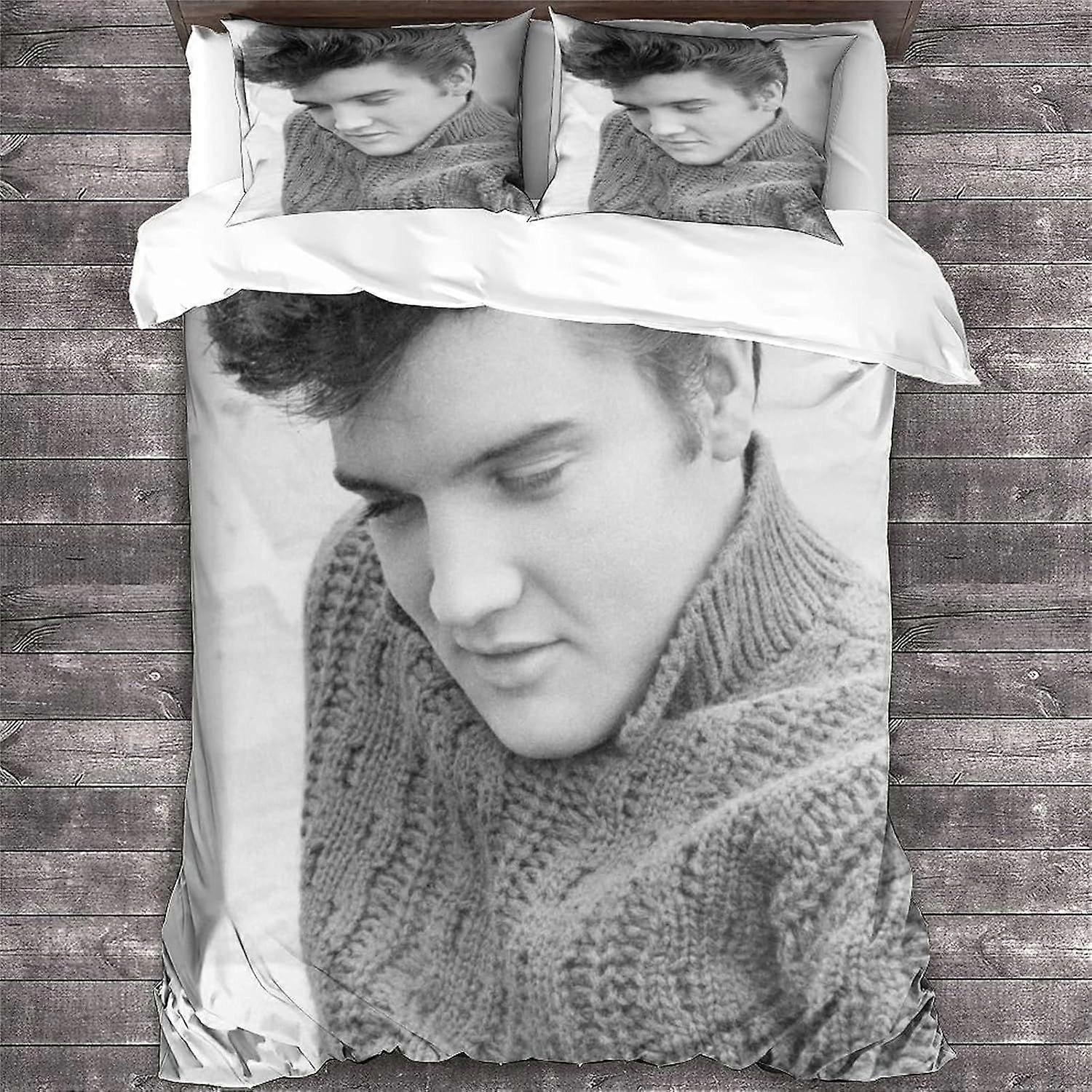 Elvis Presley Roupa de Cama Set Edredom Capa 3D Cantor Padrão Edredom Capa Ultra Soft Rock 'n' Roll Tema Colcha para Teens King