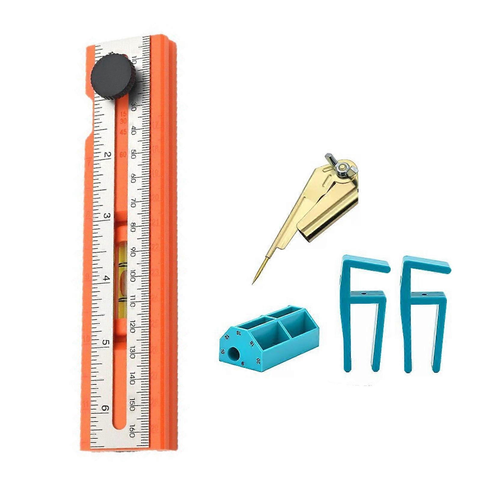 Multi Functional Angle Ruler Line Measuring Ruler Portable Woodworking Measurement Depth Positioning Accessories Multicolor