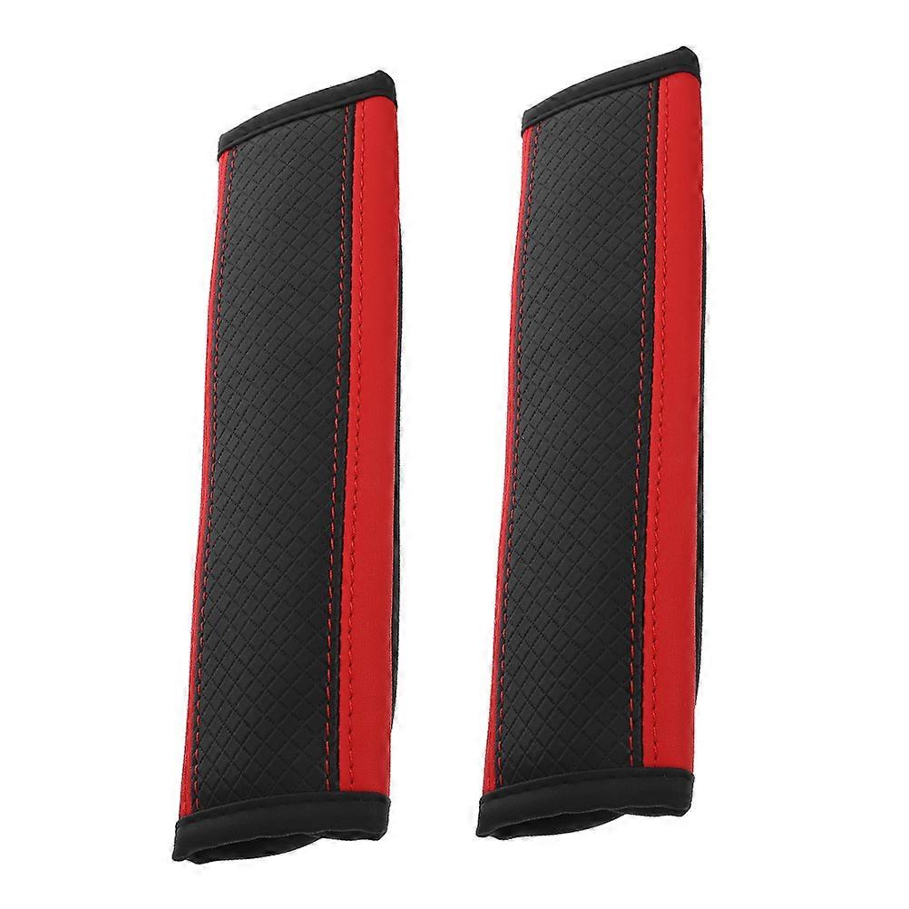 Shoulder Belt Pad Car Interior Decoration 2Pcs Red Elegant Design Ventilation