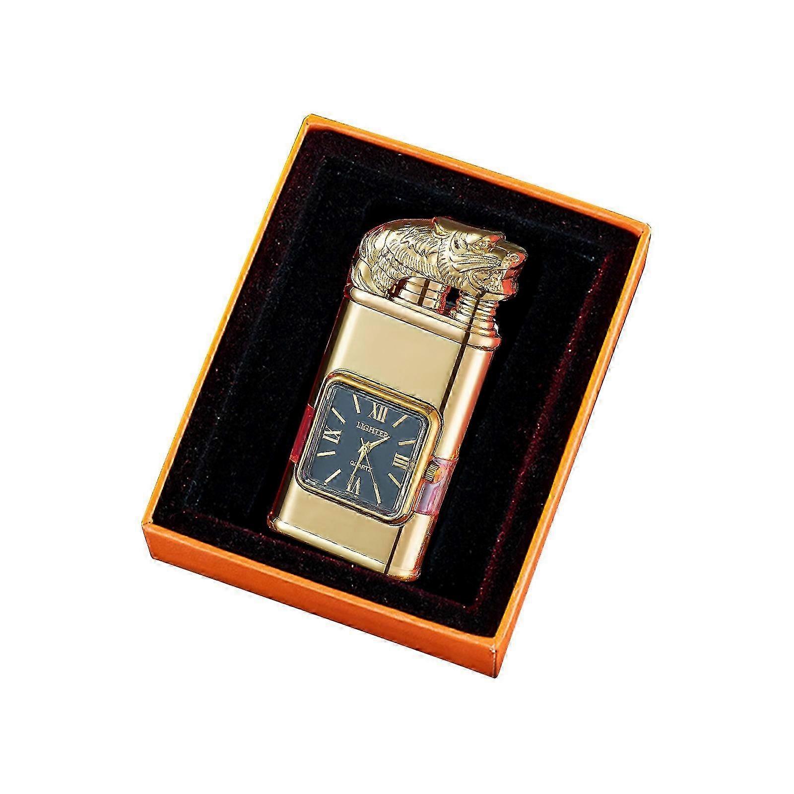 25-26 Windproof Lighter Retro Watch Bezel Spray Flame Torch Lighter