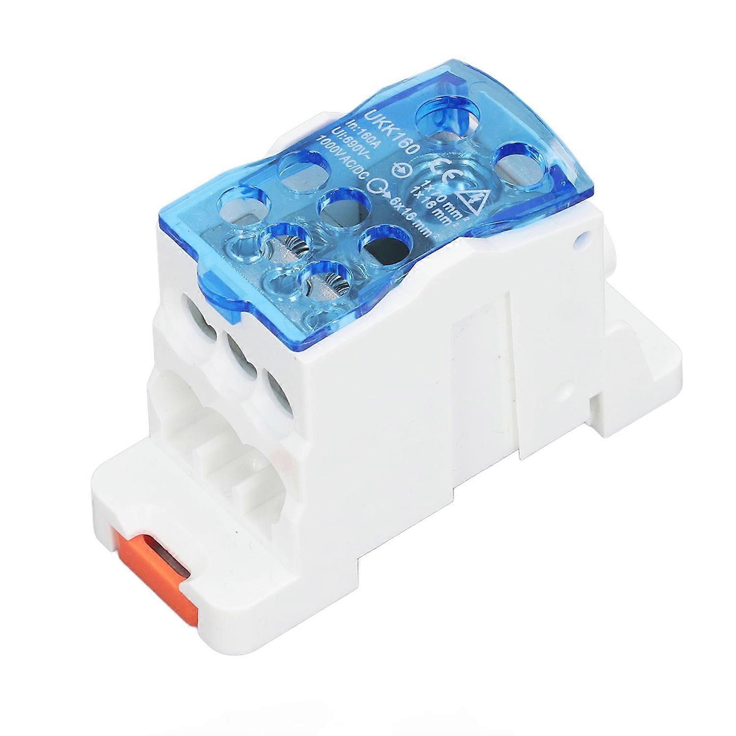 UKK160 Terminal Block Box DIN Rail Mount Single Pole Electric Wire Junction Box for Distribution Cab