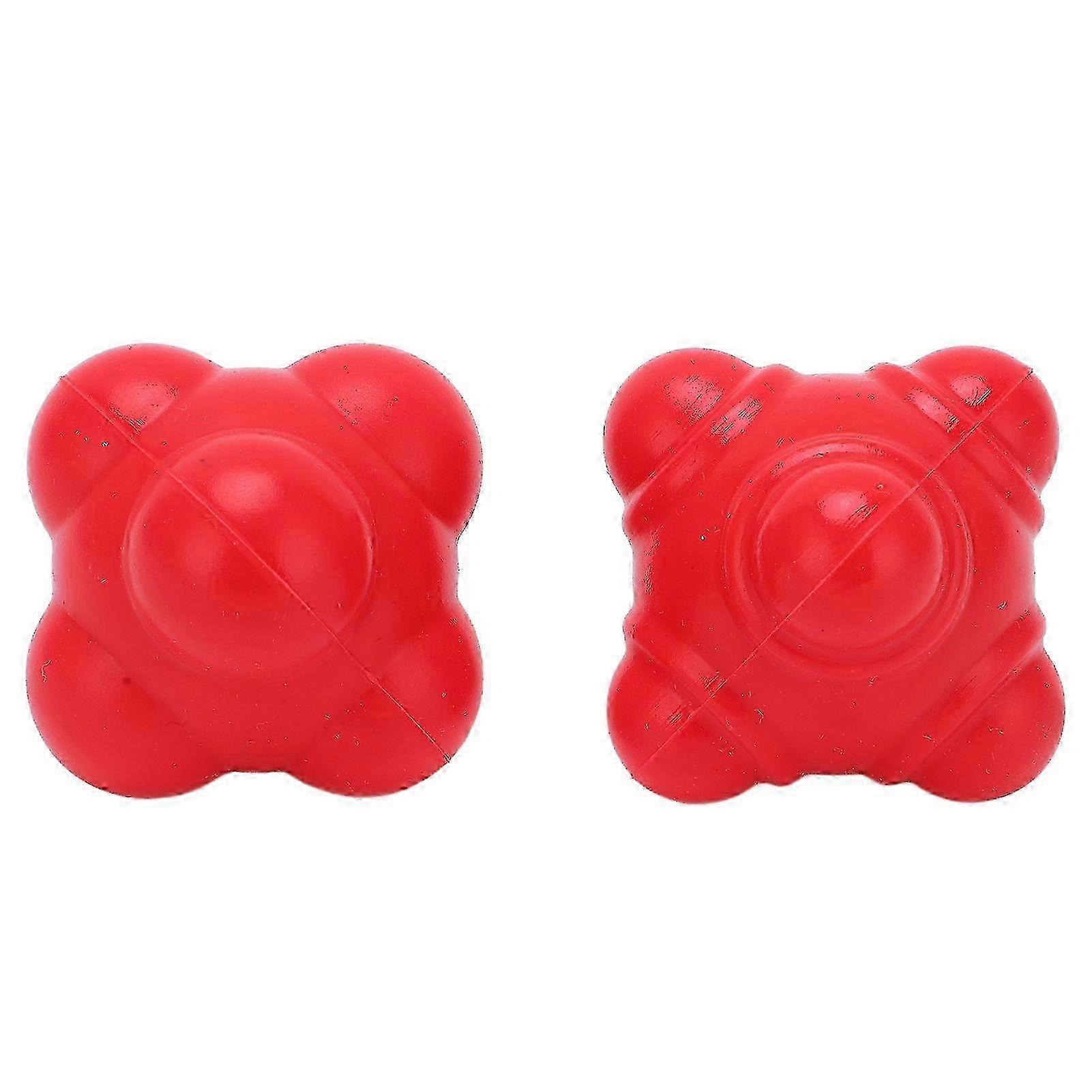 2pcs Rubber Reaction Bounce Balls Irregular Shape Reaction Balls For Coordination Agility Speed Trainingred w