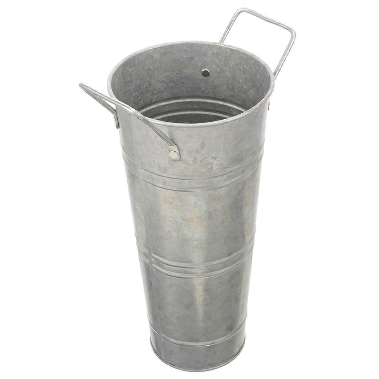 Outdoor Umbrella Stand Iron Storage Bucket with Vertical Design for Patio and Garden