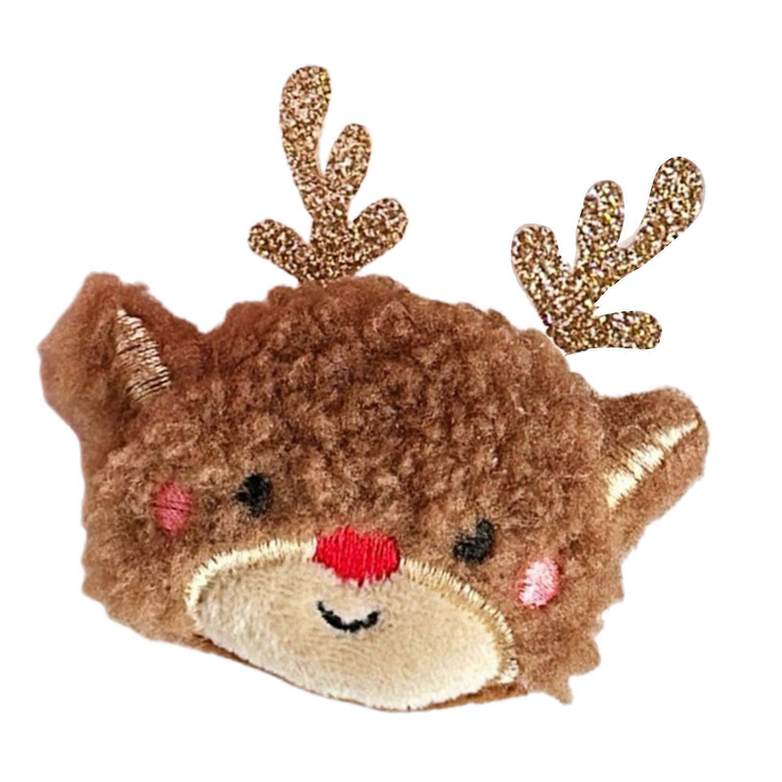 Weihnachts-Plüschbrosche, mehrfarbig