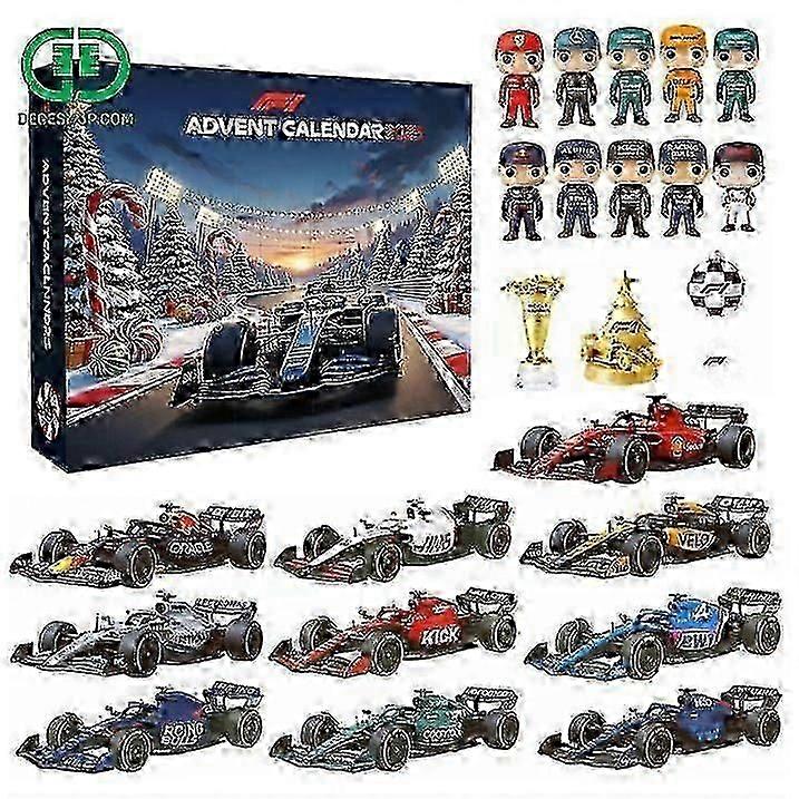 F1 Racing Advent Countdown Prázdninový kalendář Blind Box Vánoční stromeček Dekorace