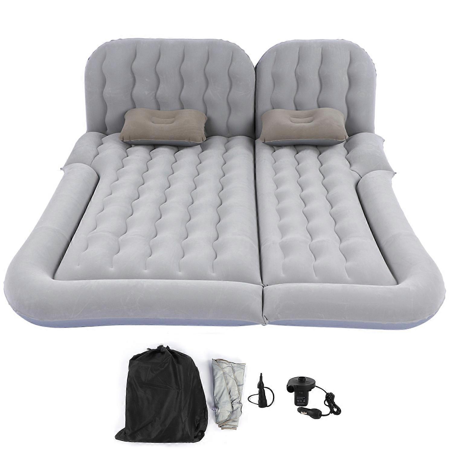2‑In‑1 Multifunction Inflatable Travel Mattress PVC Flocking Soft Sleeping Rest Cushion for Car SUVG