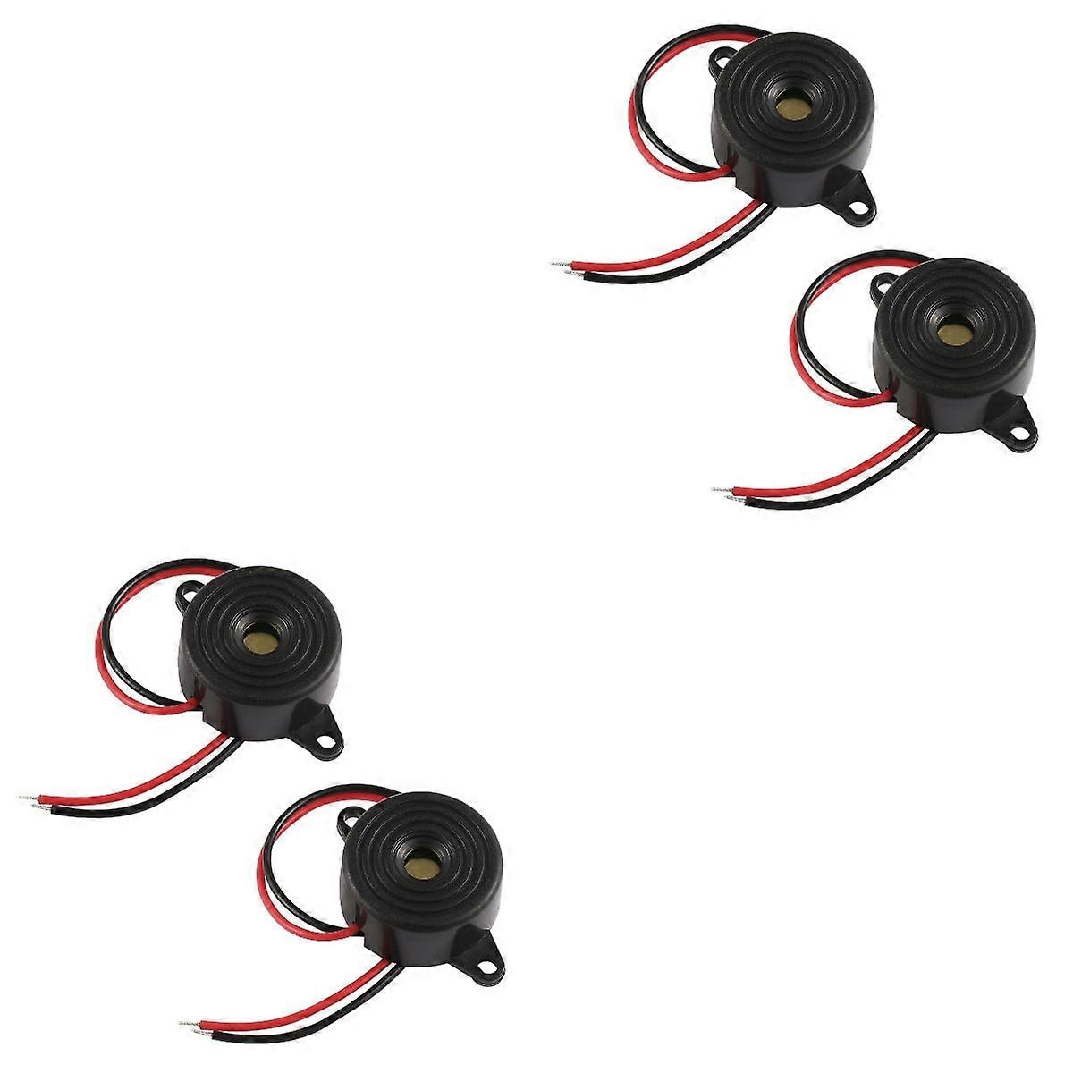 2pcs UKCOCO -20-B Active Piezoelectric Buzzer Continuous Beep Speaker Alarm with Wire for Classroom Game Physics Circuits (Black)