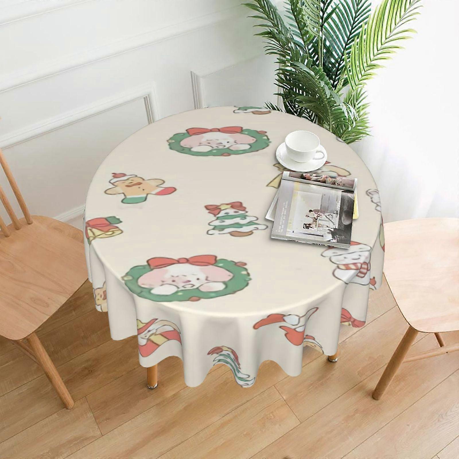 Merry Christmas Rectangular Tablecloth, Water Resistance Antiwrinkle Spillproof Soft Fabric, 60in compatible with dining table