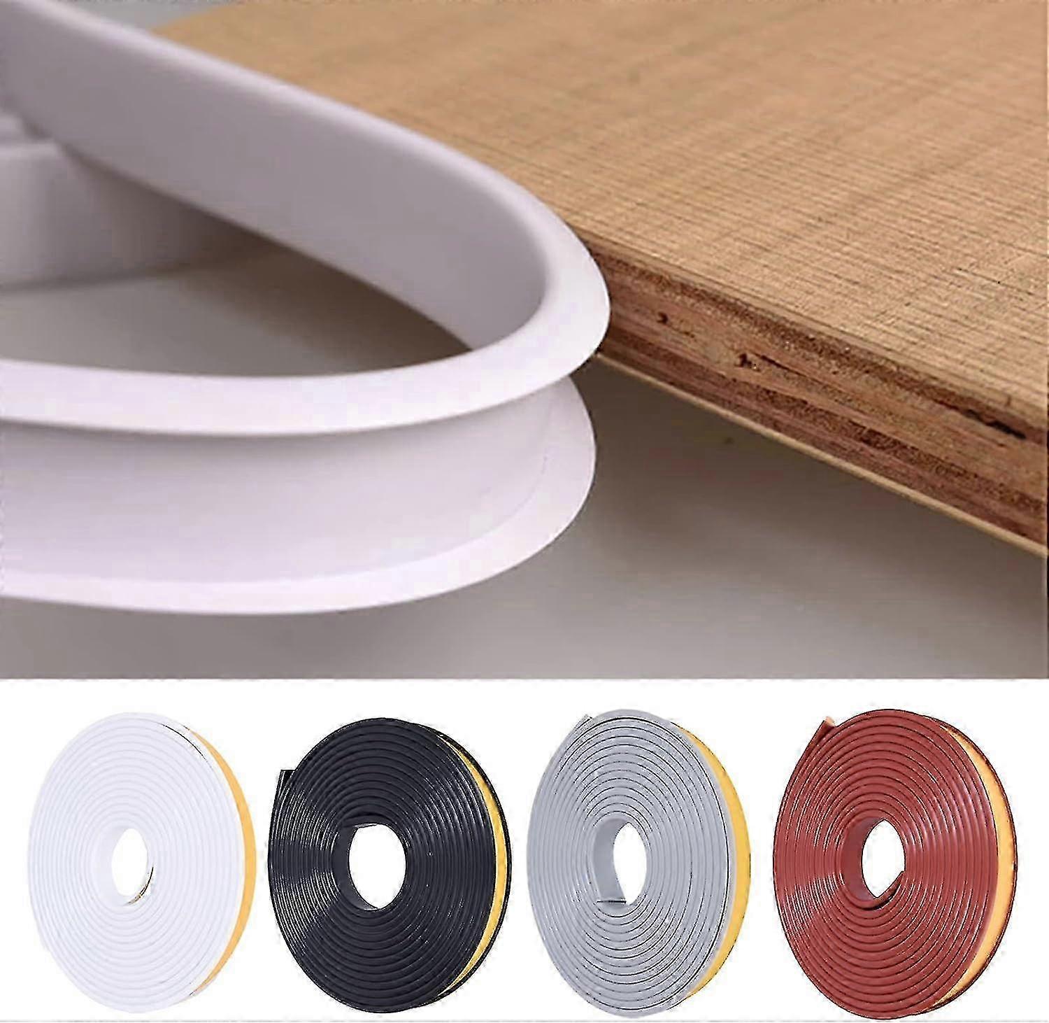 Black edge tape for cabinet edges - 5m flexible U-form TPE bendable protection