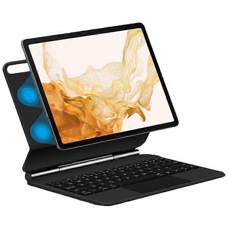 For Samsung Galaxy Tab S10 FE S9 FE S9 S8 S7 Magnetic Floating Bluetooth-Compatible Keyboard + Leath