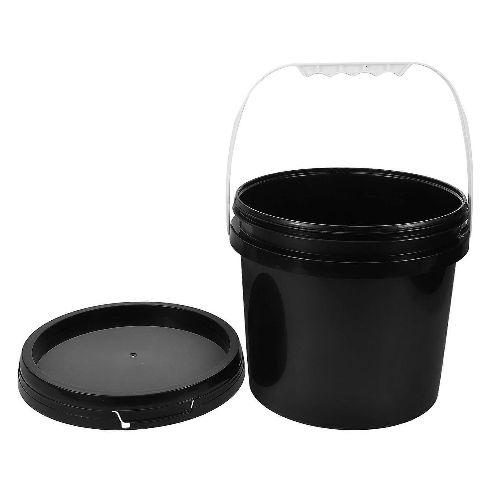 Sealed Plastic Bucket PP Paint Storage Bucket for Storage 4L Black