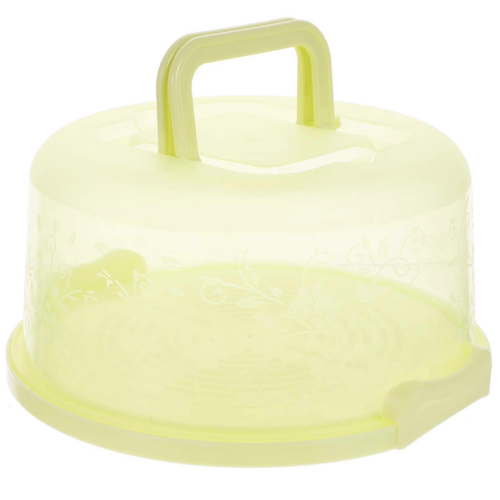 9.8 Inch Round Plastic Cake Carrier with Dome Lid and Handle for Fresh Storage and Transport