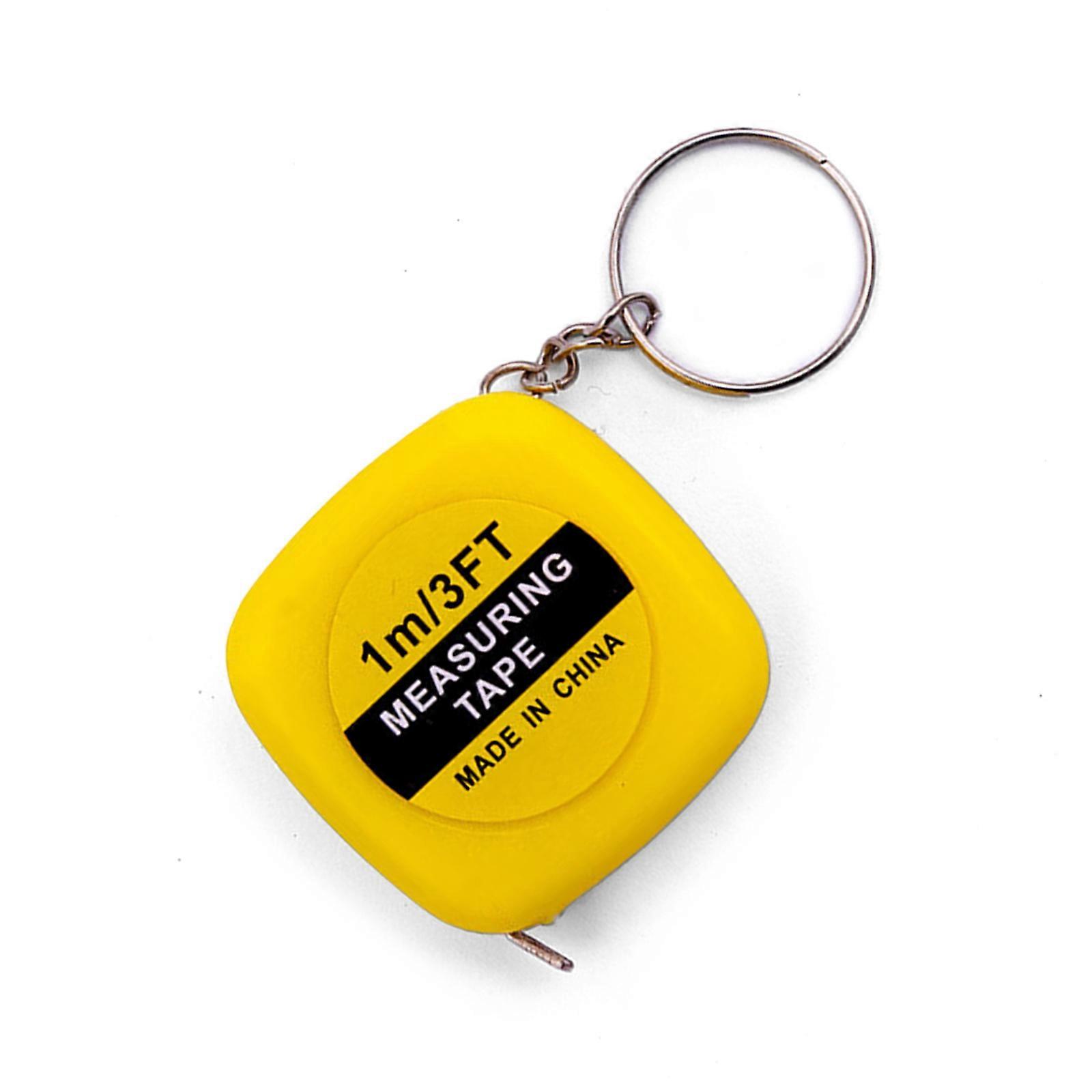 Auto Retracting Small Size Tape Measure 1m Portable Pocket Size for Clothing Measurement Double Scale  Yellow