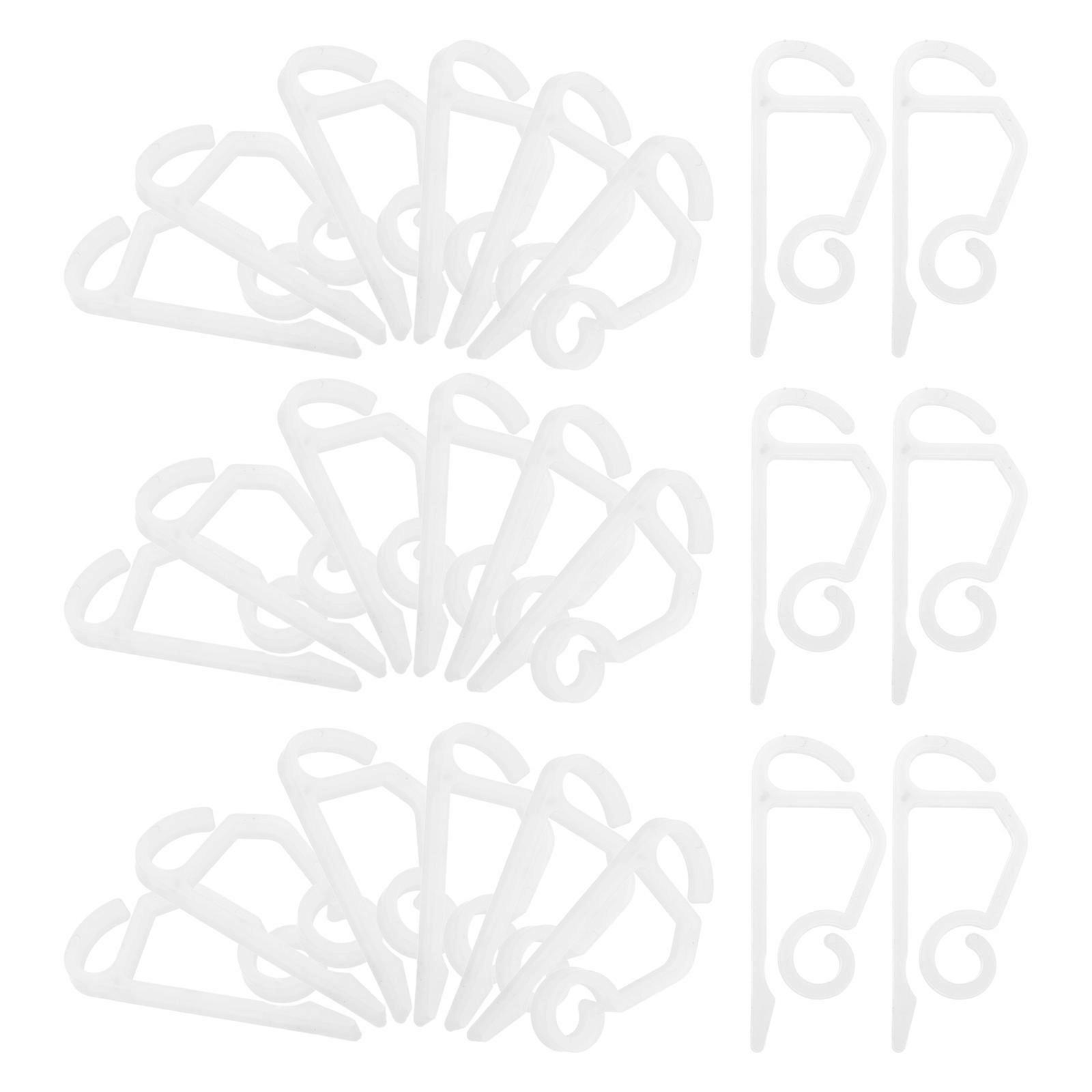 Holiday Gutter Hooks White Plastic Clips for Outdoor String Lights 50Pcs Hanging