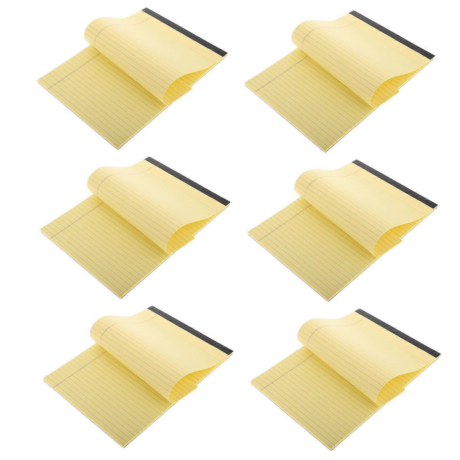 Yellow Tearable Notepad for Notes with Sections Lined Pages 6Pcs Set