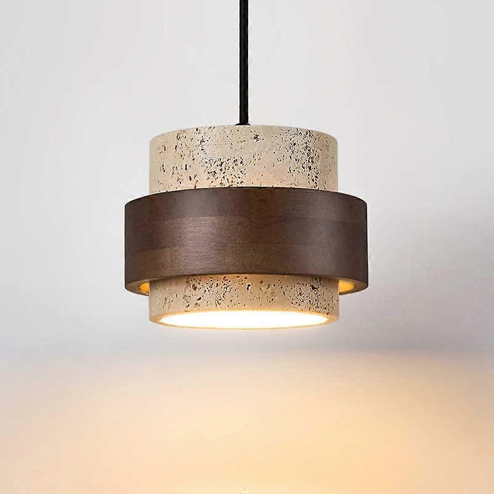 Travertine Pendant Light with Unique Wabisabi Design Rustic Stone Chandelier for Bedroom Dining