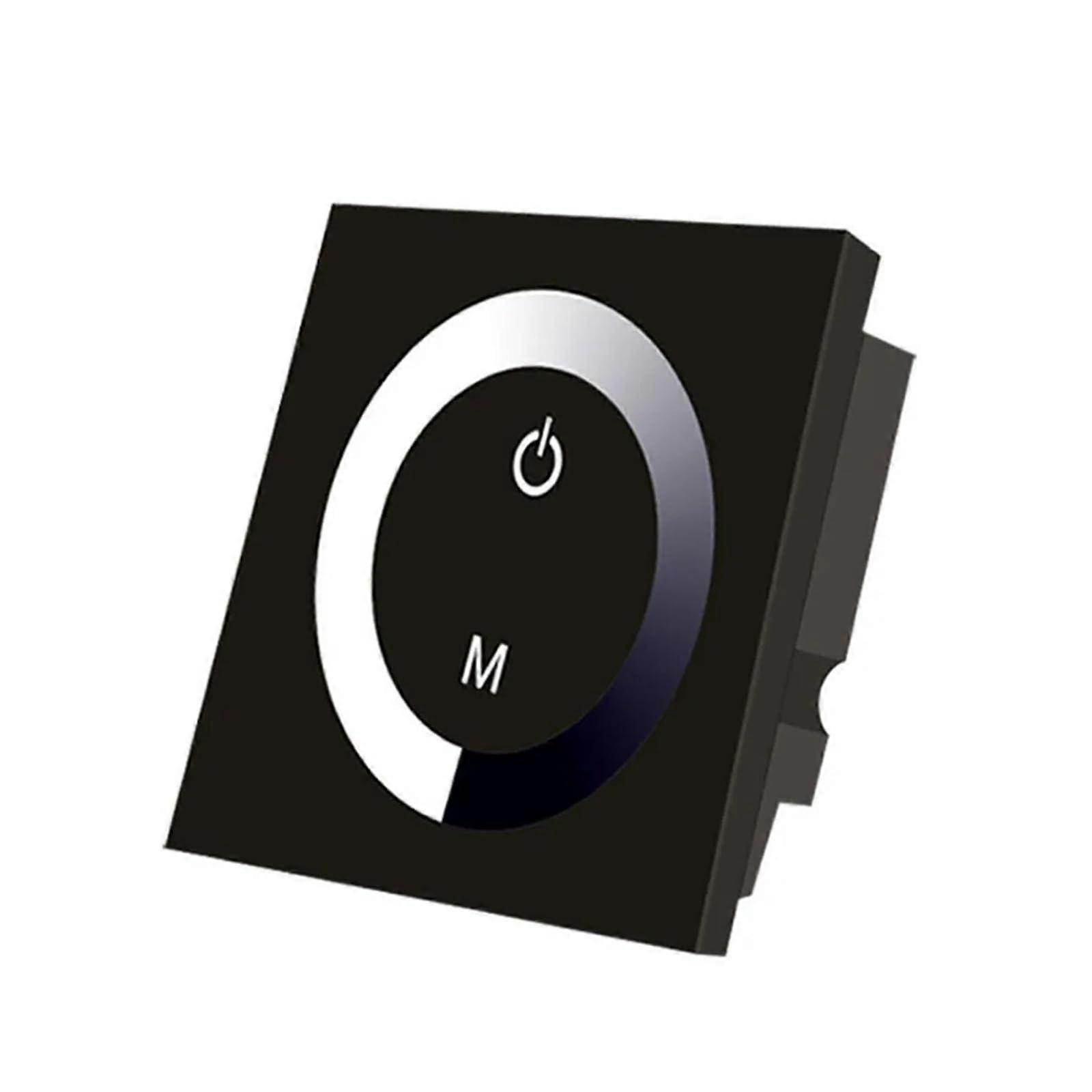 LED Dimmer Switch Touch Panel for Single Color Lights DC 1224V Wall Mounted Smooth Control Black/White