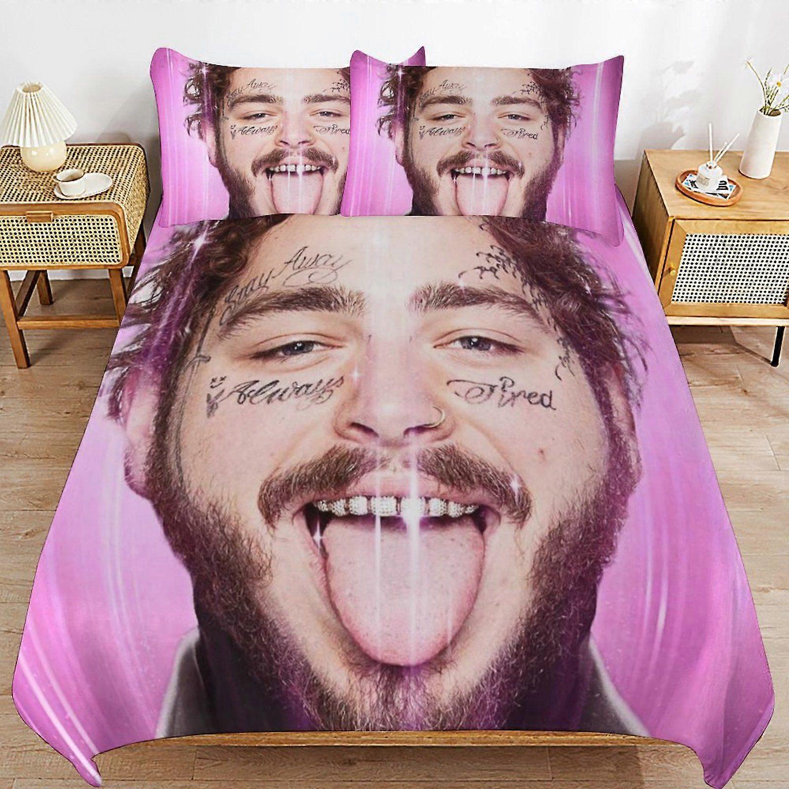 Post malone Modern Handling Practical Sleep Set Durable Threaded Design Zipper Duvet Cover Sets Essential