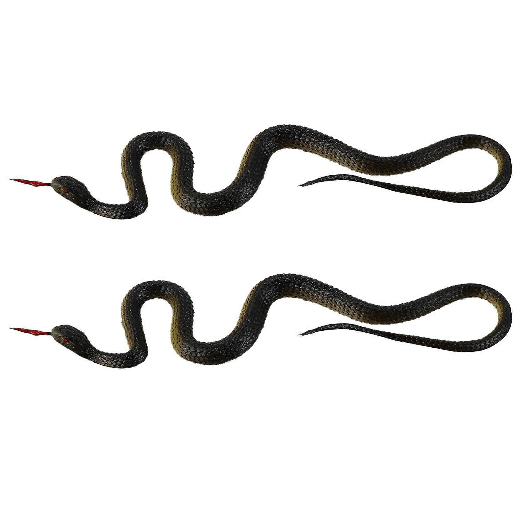 2X Rubber Snake Pretend Trick Toy Garden Props