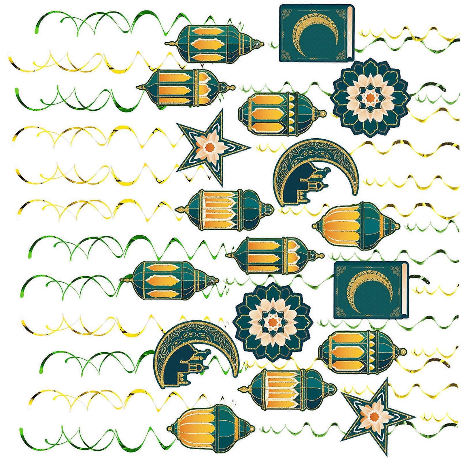 48 Pieces Versatile Spirals Decorations for Middle Eastern Theme Cultural Event Decorative Ramadans Accessories Multicolor