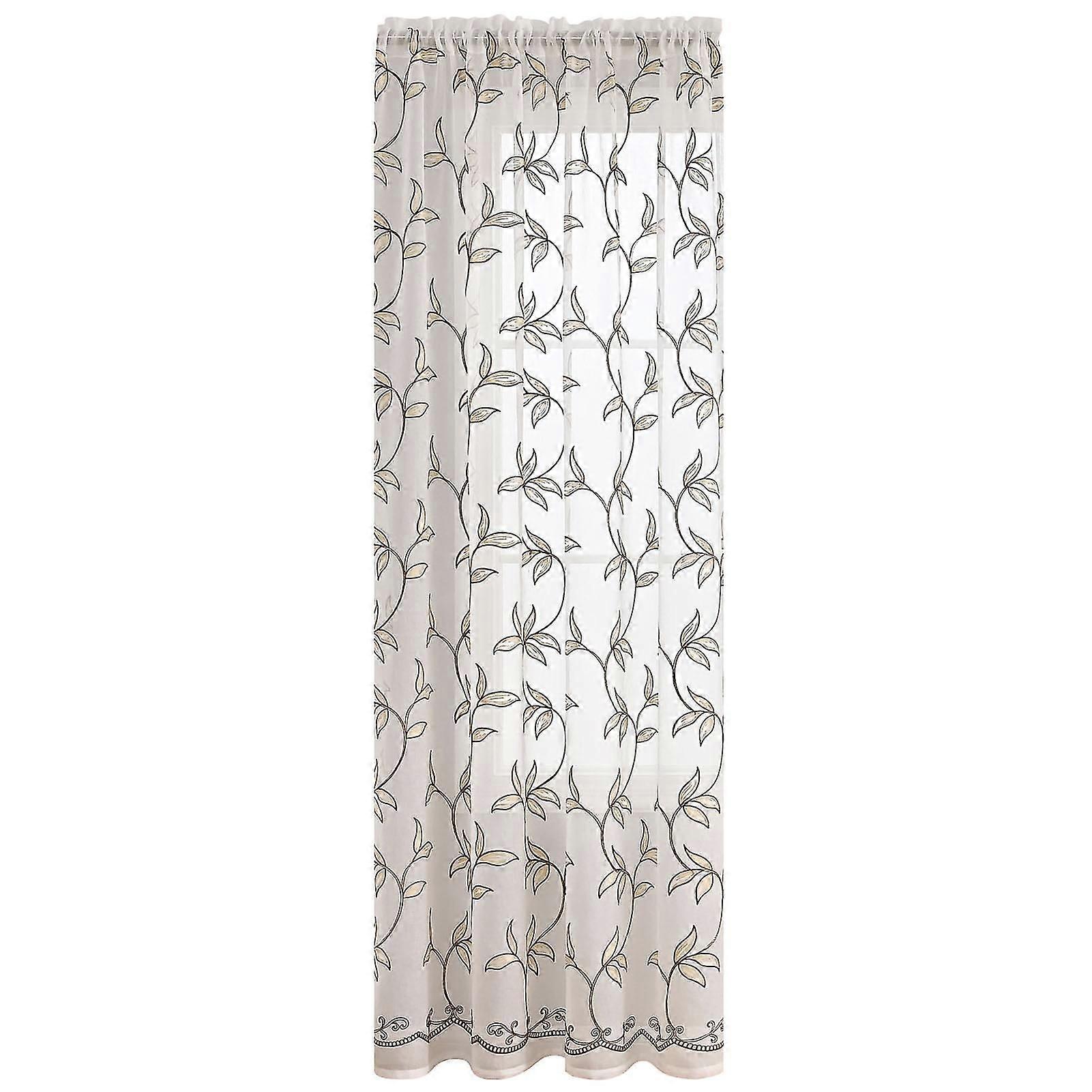 Sheer Curtain Eye-catching Super Soft Polyester Decorative Embroidered Curtain Window Screen For Home