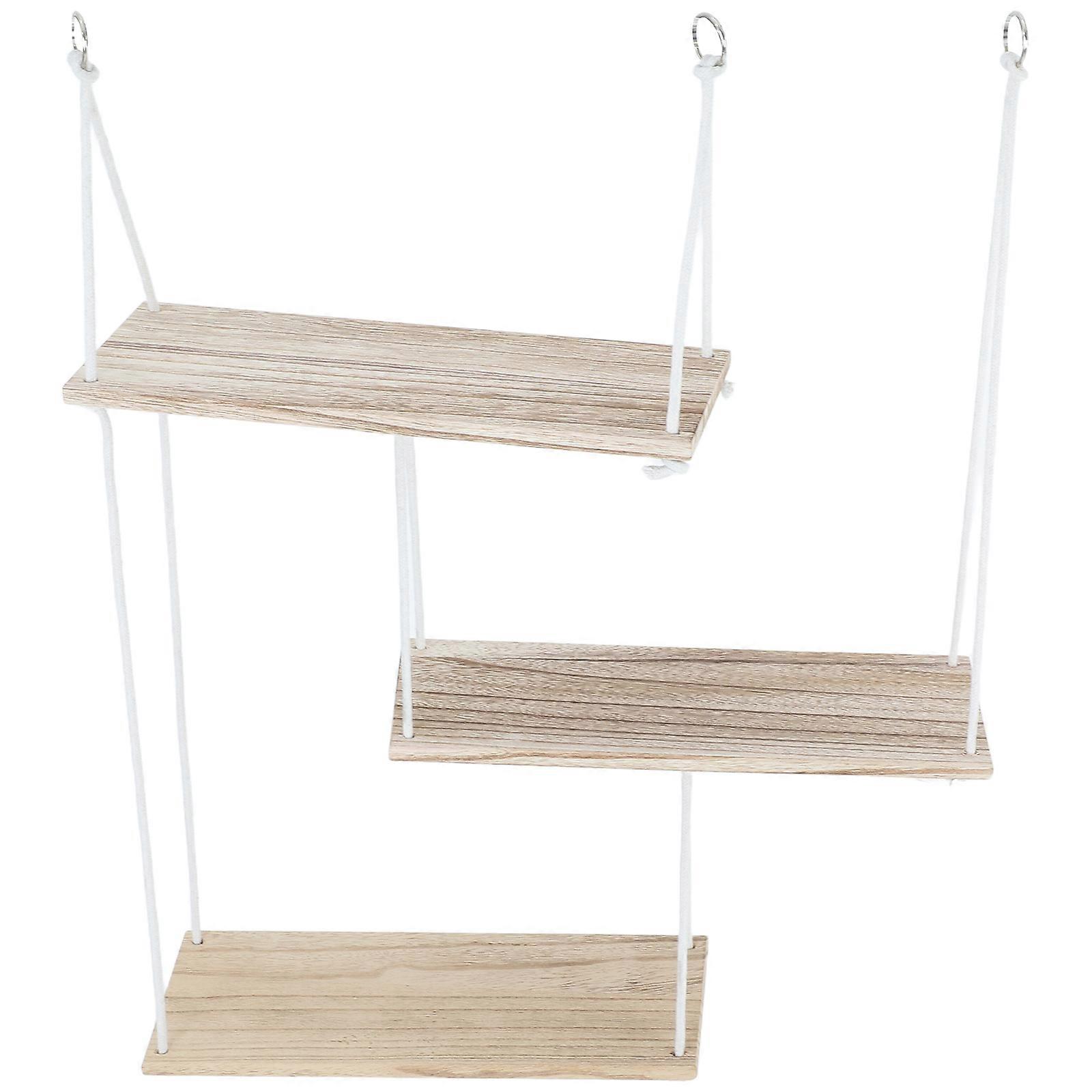 Boho Wall Hanging Shelf Wood Floating Shelf 1Set for Home Use