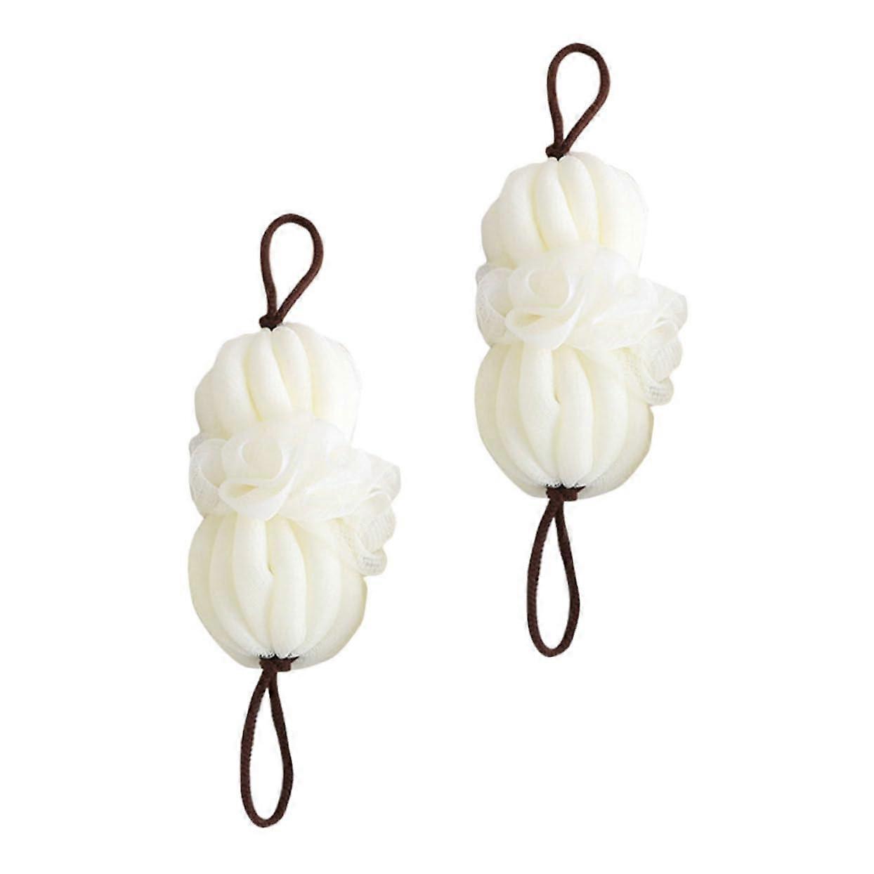 2pcs Large Bath Sponge for Exfoliating, Soft Mesh Shower Pouf for Gentle Body Cleansing