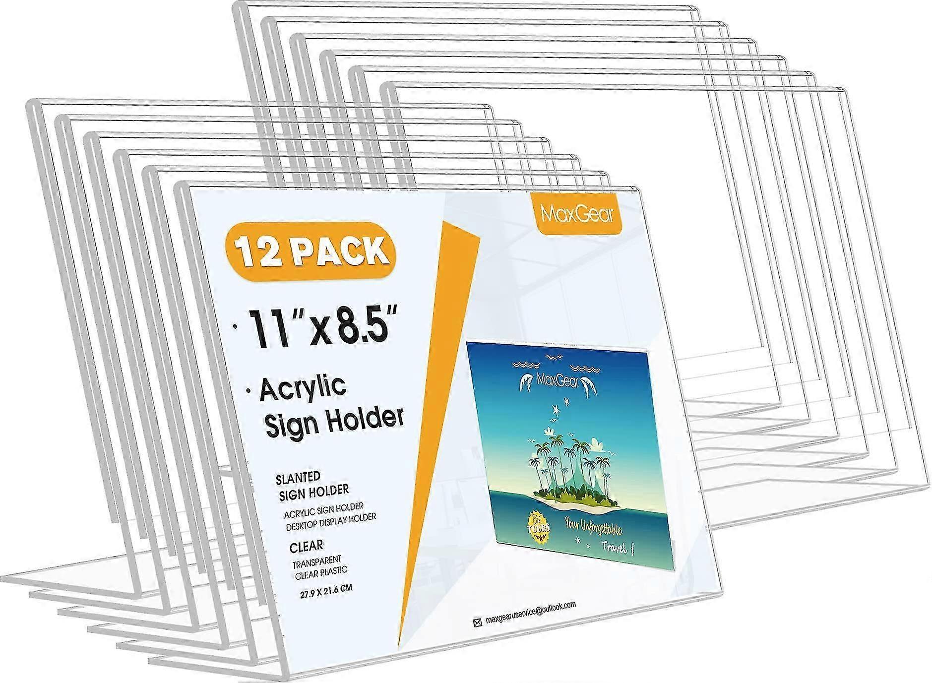 2026 18 Pack Clear Sign Holder for Office Store Display