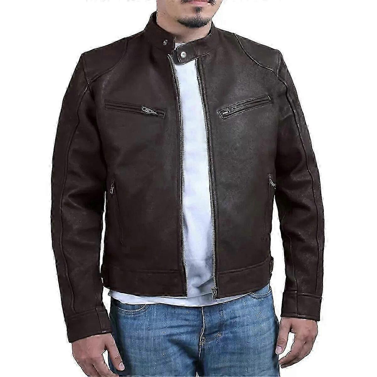 26-27 Men's Large Size Waterproof Leather Jacket