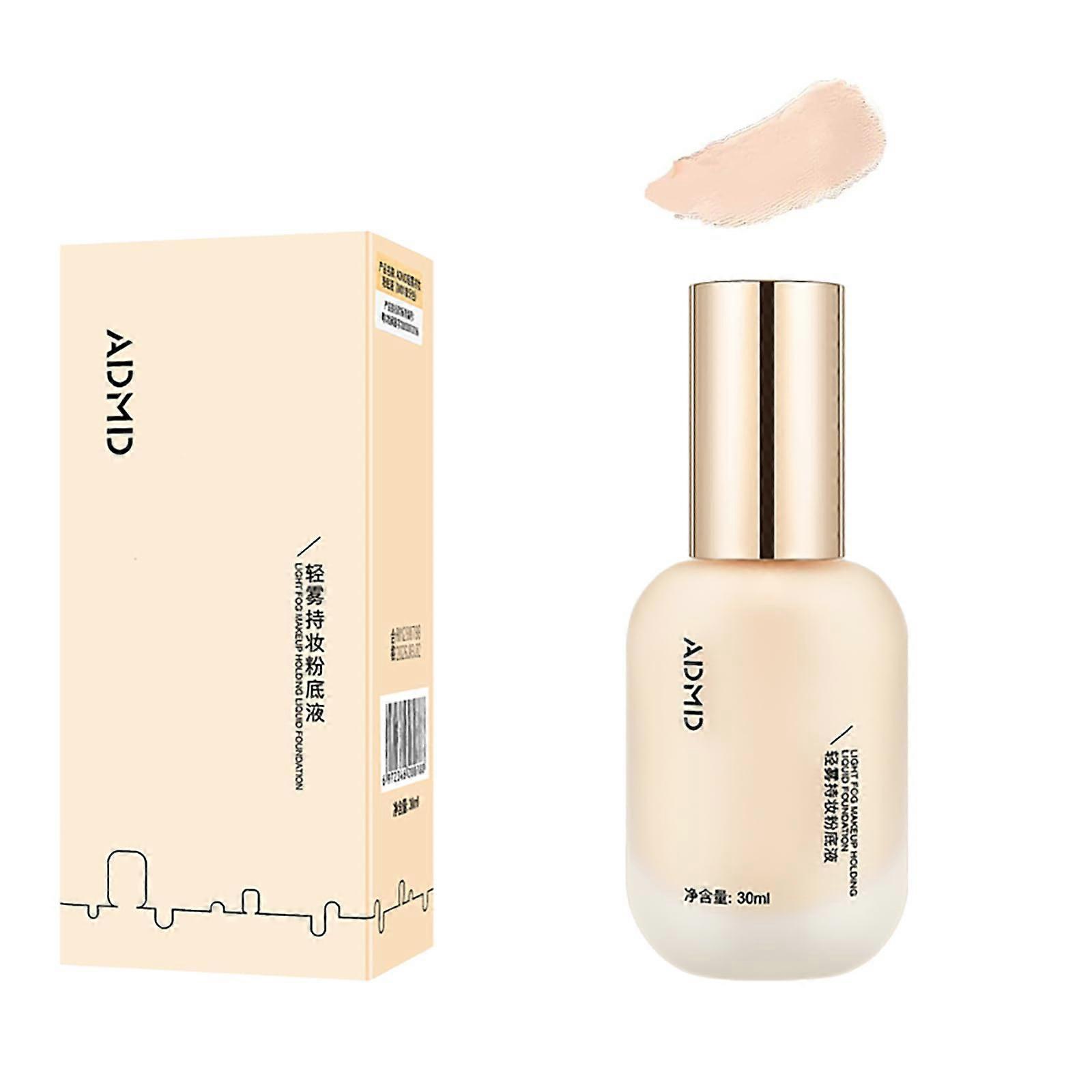 Hydrating Waterproof Liquid Foundation 30ml Nude Lightweight Long Lasting Coverage