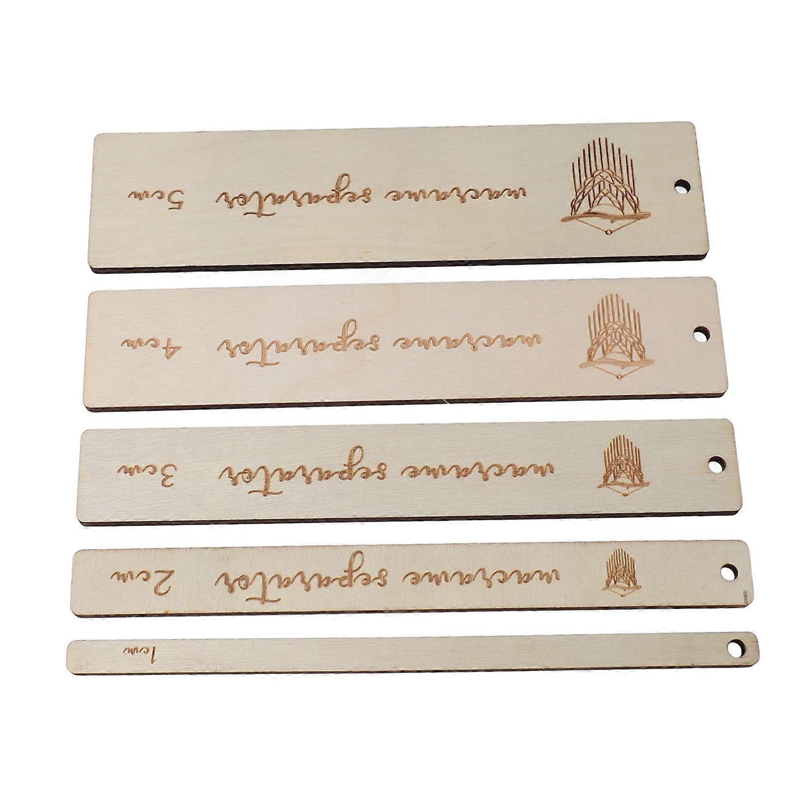 5 Pieces Macrame Board Auxiliary Rulers, Transparent Scale, Prevent Shifting, Rectangular Wooden Macrame Divider Tool, Macrame Pattern Tool