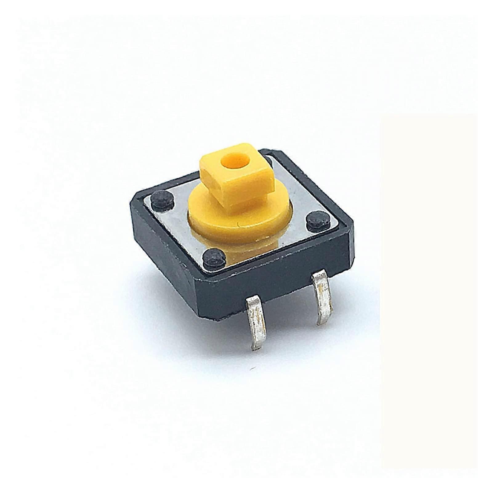 200pcs 12x12x7.3mm 4 Pin Waterproof Tactile Push Button Switch Yellow  Precision Micro Switch