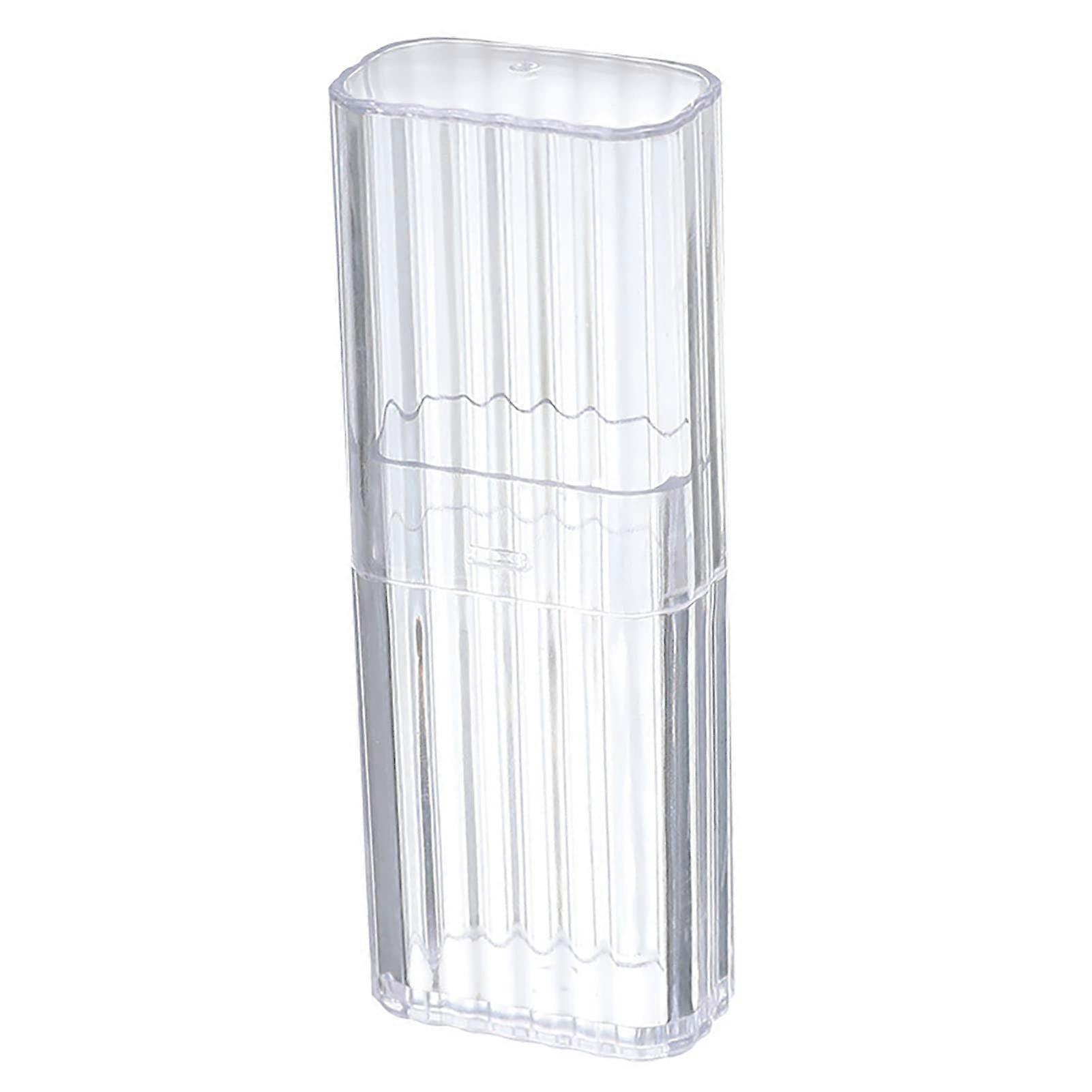 Toothpick Holder Transparent Travel Case Compact Plastic Organizer Durable Lightweight White