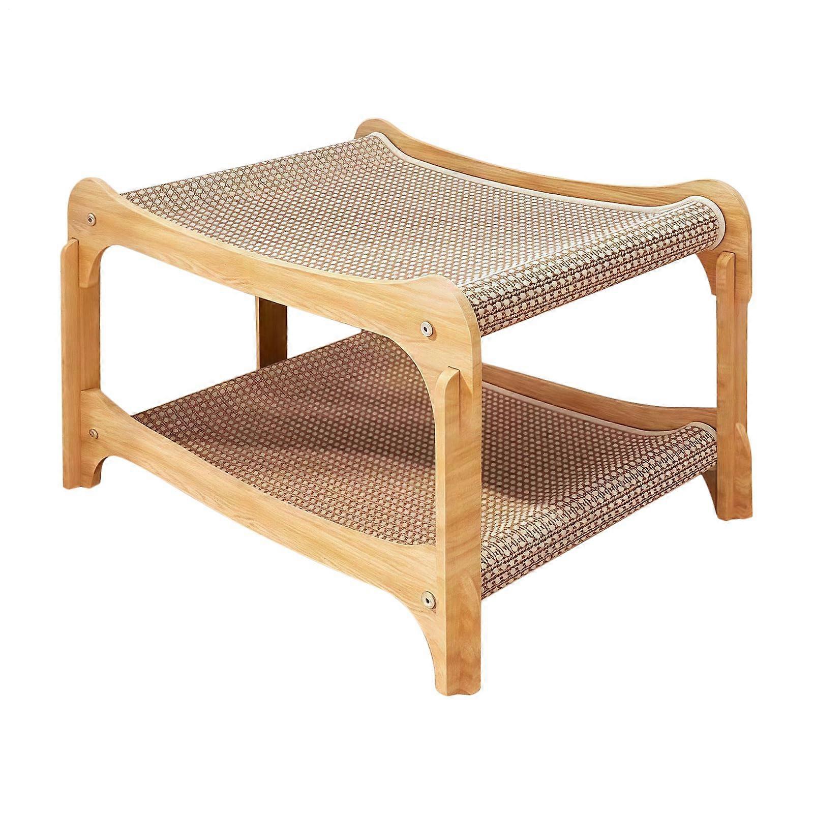 Double Layer Cat Scratcher Bed with Sisal Lounge for Multiple Cats, Detachable Sofa Design