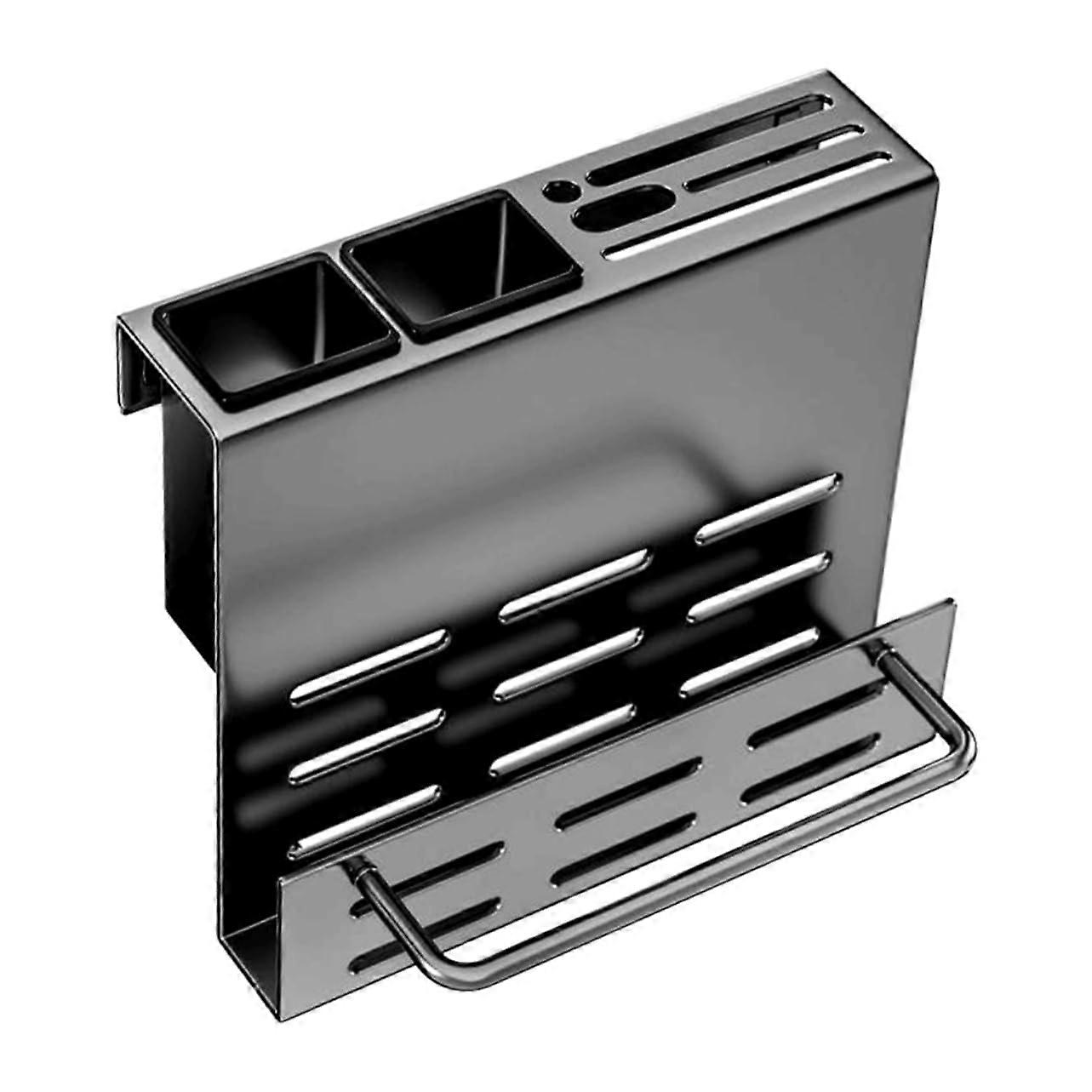Kitchen Utensil Holder Wall Mounted Cutlery Rack with Fast Drainage Gray Space Saving Design
