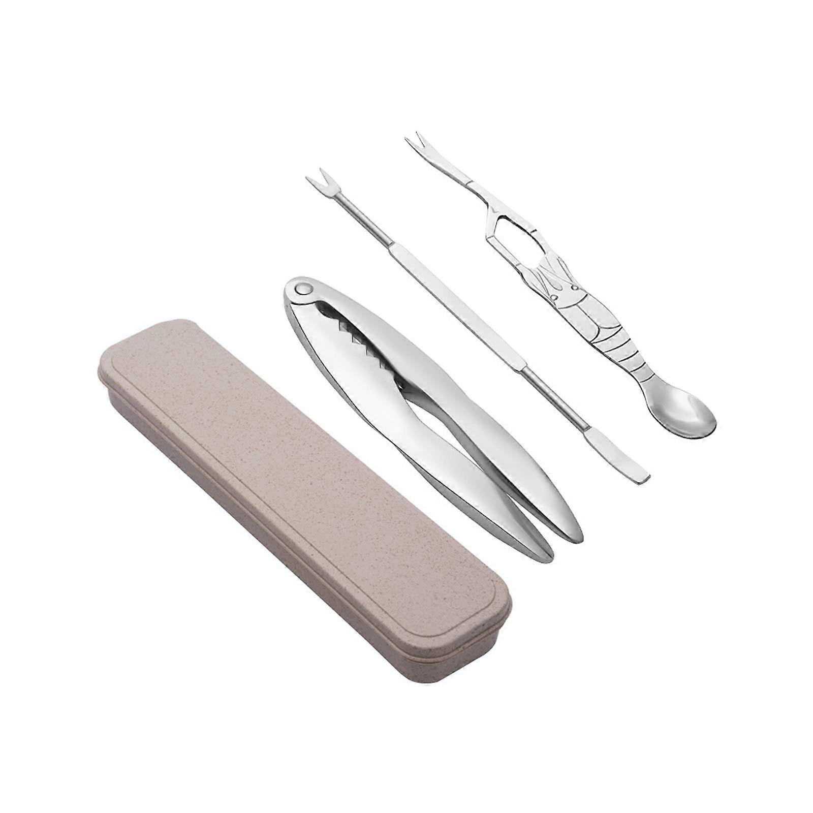 Seafood Tools Set 3Piece Lobster and Crab Crackers with Forks for Effortless Shell Cracking