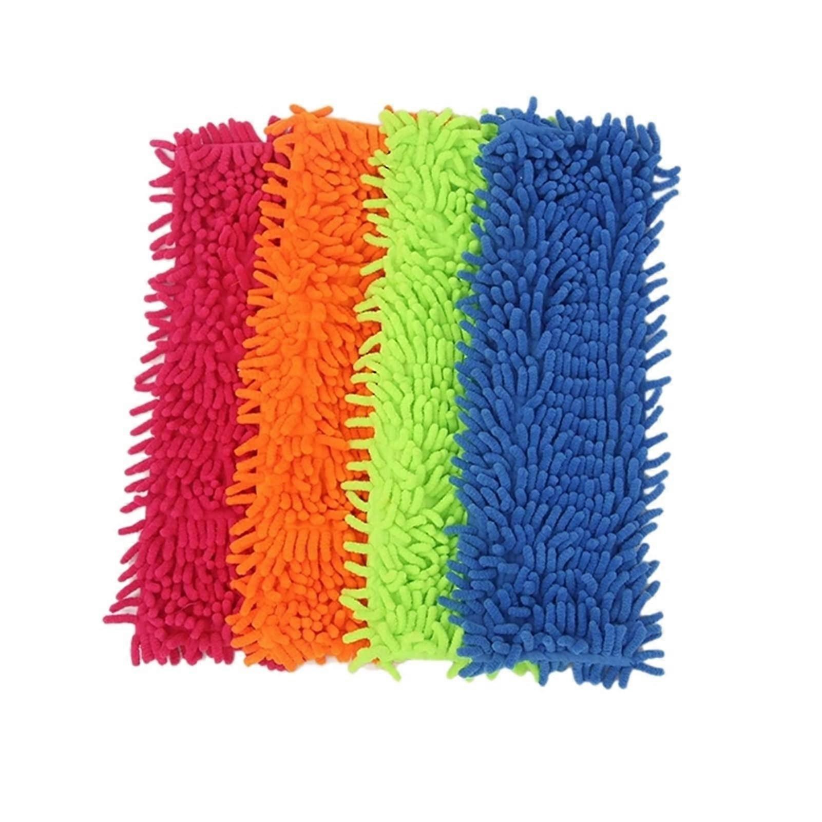 Mop Head Replacement 4PCS Chenille Microfiber Mop Refill 42x12cm for Quick Floor Cleaning Army Green