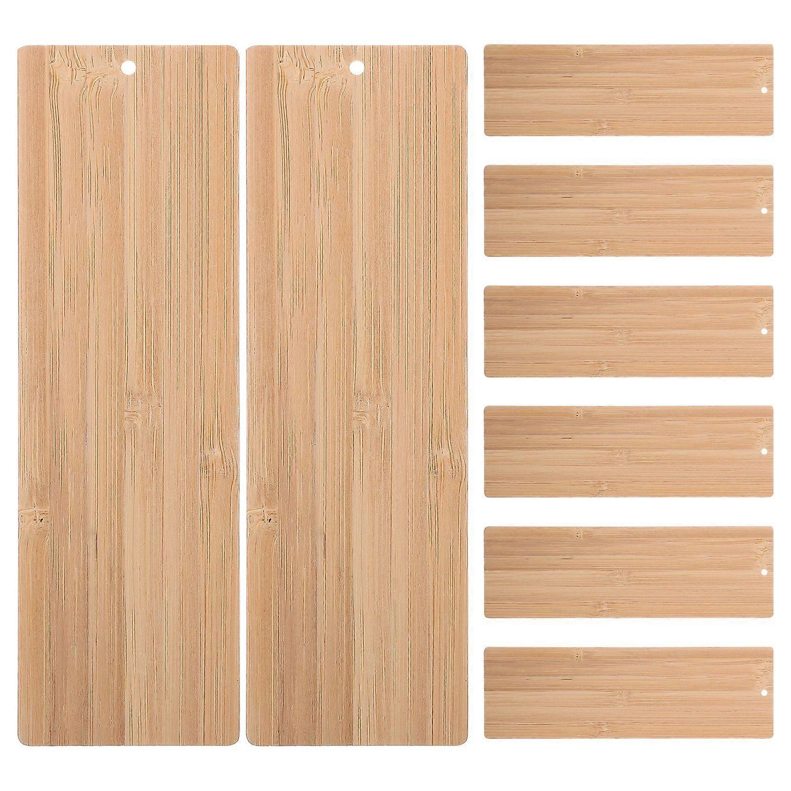 10Pcs Unfinished Bookmarks Bamboo Chips Rectangular Cutouts Rectangular Cutouts Bamboo Crafts