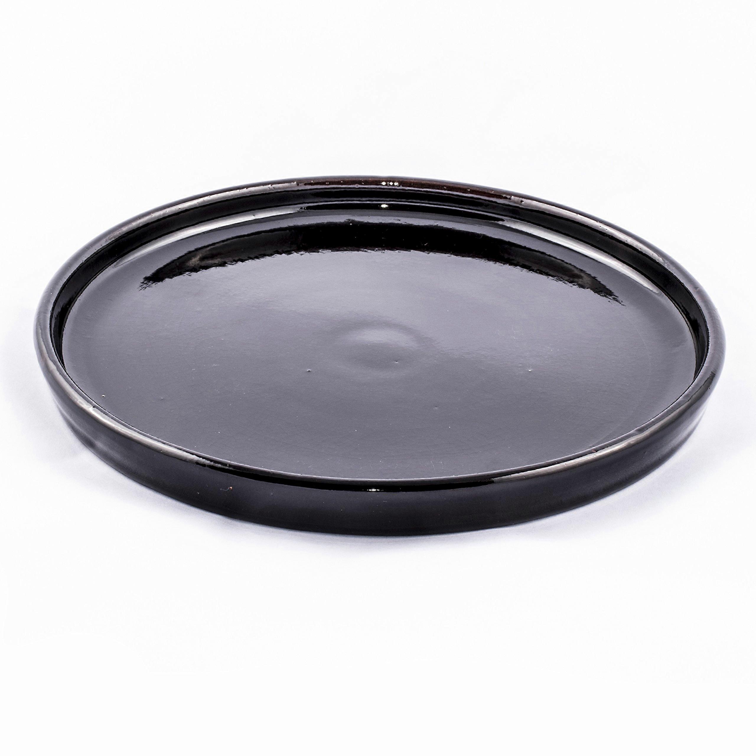 Mexican Clay Cookware 10 Inch Lead Handcrafted Black Serving Plate for Safe Cooking