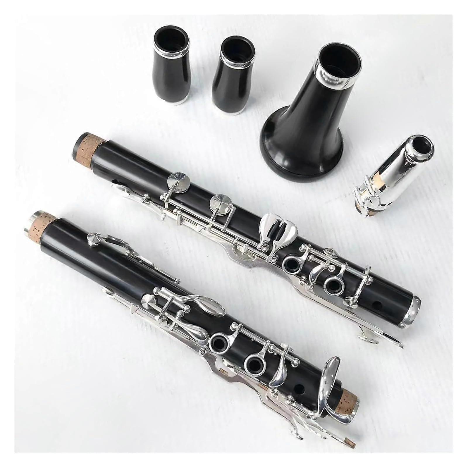 Professional Ebony Clarinet with Copper Rings, Silver Plated Keys, Ergonomic Grip, Storage Case