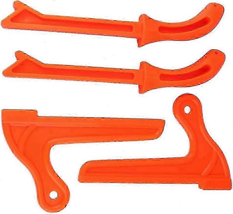 4pieces Plastic Material Durable Woodworking Safety Push Handle (Orange)
