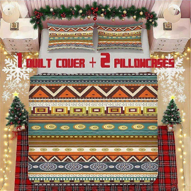 Ethnic Pattern Soft Printed Bedding Set Polyester Fabric Decorative & Warm